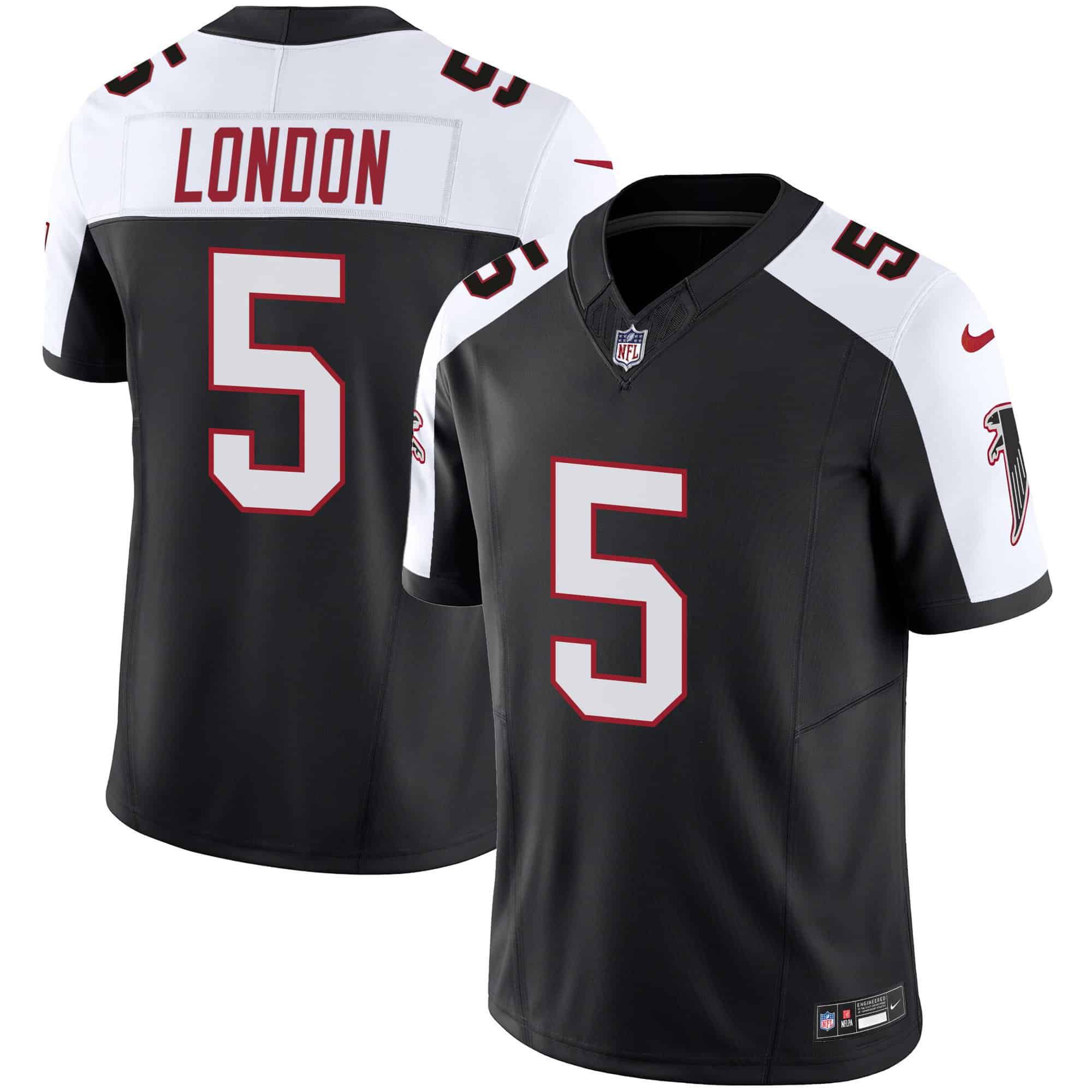Men Atlanta Falcons #5 London Black 2024 Nike Vapor Limited NFL Jersey